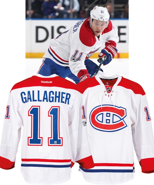 Brendan Gallagher’s 2016-17 Montreal Canadiens Game-Worn Playoffs Jersey with Team LOA - NHL Centennial Patch! – Photo-Matched! 