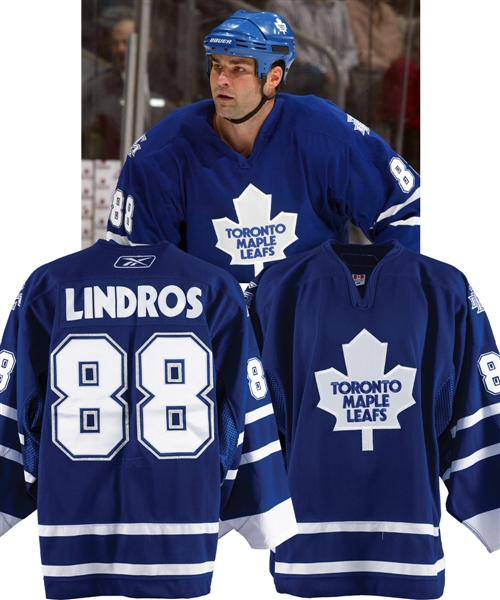 Eric Lindros 2005-06 Toronto Maple Leafs Game-Worn Jersey with LOA - Worn in His Last Game Played for Maple Leafs! - Photo-Matched!