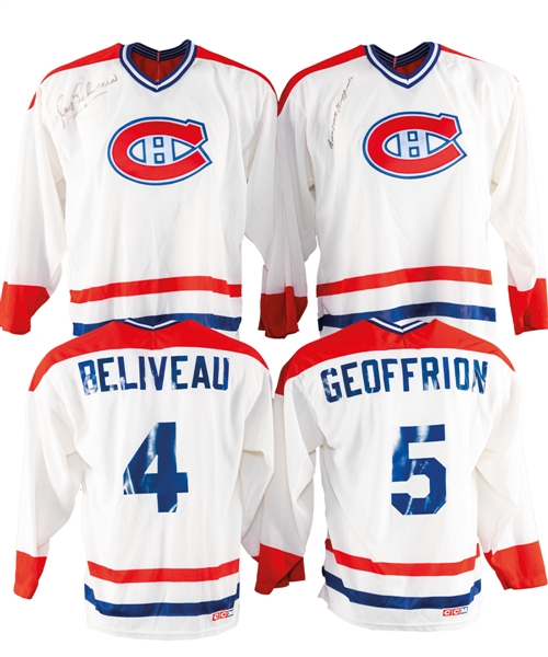 Montreal Canadiens HOFers Single-Signed Jerseys (7) Plus HOFer Signed/Multi-Signed Hockey Sticks (5) from George Springates Collection with Family LOA