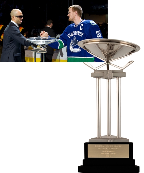 Lucien DeBlois’ 2010-11 Vancouver Canucks Presidents’ Trophy with His Signed LOA (16”) 