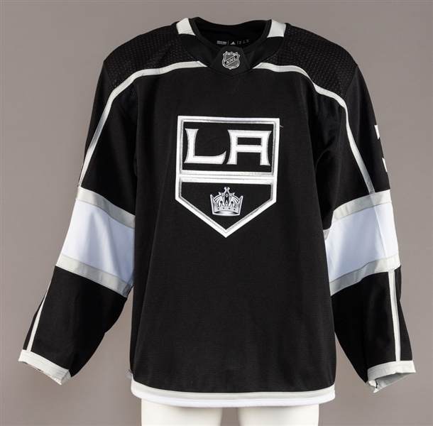 Dion Phaneuf’s 2018-19 Los Angeles Kings Game-Worn Jersey with Team COA – Team Repairs! – Photo-Matched! 