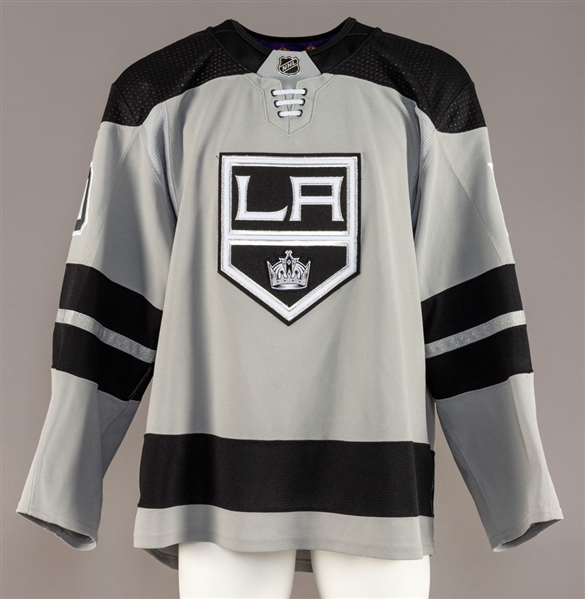 Michael Amadio’s 2019-20 Los Angeles Kings Game-Worn Third Jersey with Team COA – Team Repairs! – Photo-Matched! 