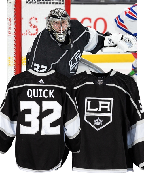 Jonathan Quick’s 2019-20 Los Angeles Kings Game-Worn Jersey with Team COA - Photo-Matched! 