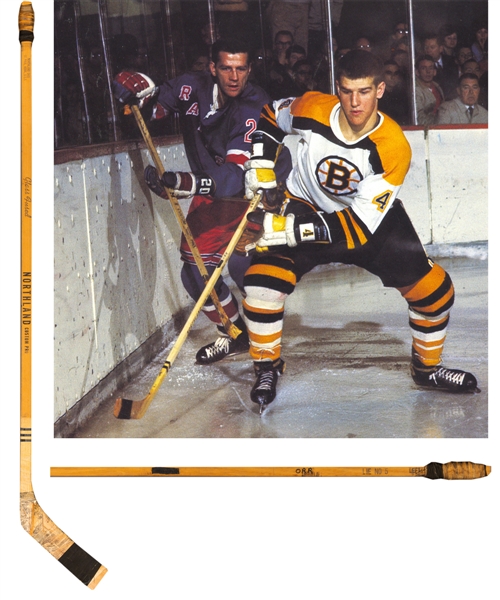 Bobby Orrs 1966-67 Boston Bruins Northland Pro Game-Used Rookie Season Stick - Early Season Stick with Photo Evidence!