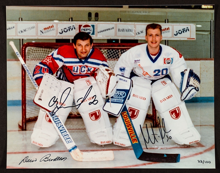 Vladislav Tretiak and Martin Brodeur Dual-Signed Limited-Edition Photo #22/100 with LOA (11" x 14") 