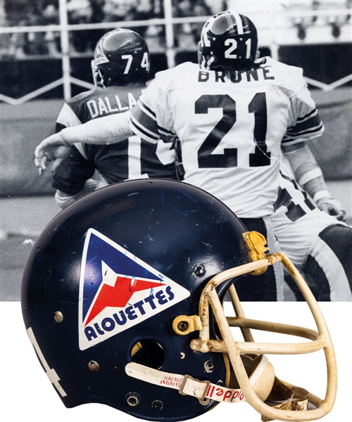 Peter Dalla Rivas 1981 Montreal Alouettes Game-Worn Suspension Helmet with His Signed LOA