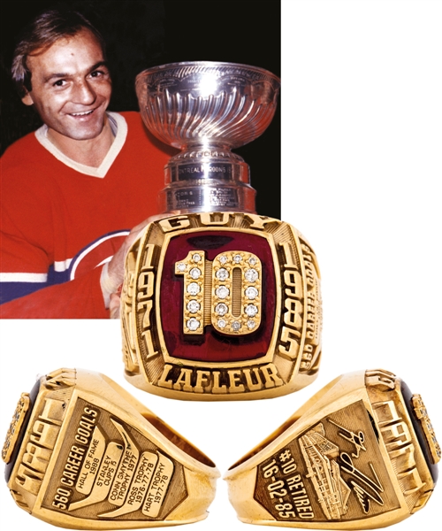 Guy Lafleur Montreal Canadiens 10K Gold and Diamond Career Tribute Ring with His Signed LOA