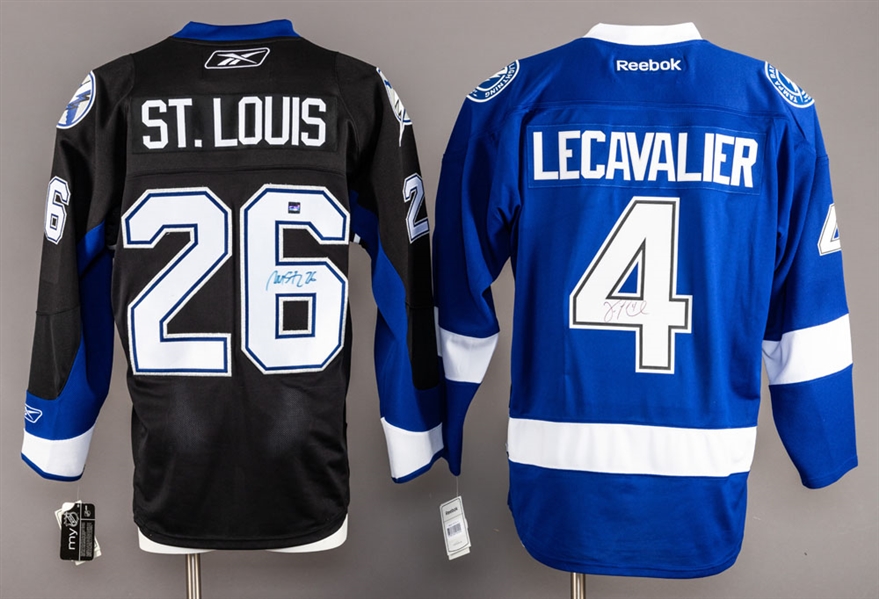 Vincent Lacavalier and Martin St Louis Signed Tampa Bay Lightning Jerseys 
