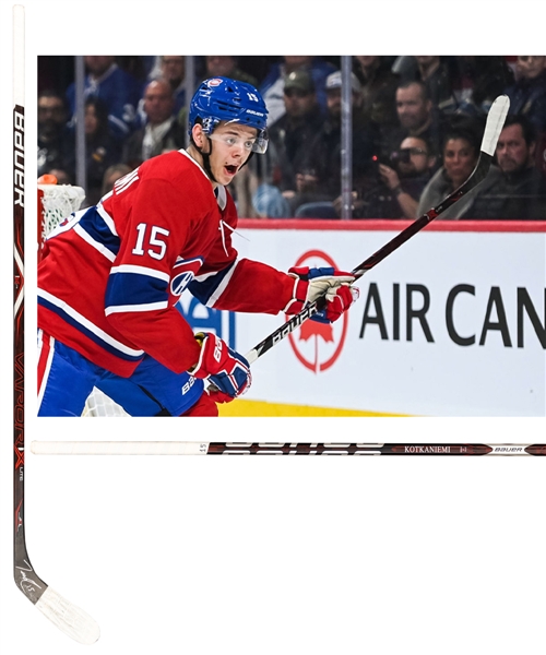 Jesperi Kotkaniemis 2018-19 Montreal Canadiens Signed Bauer Vapor Game-Used Rookie Season Stick with LOA