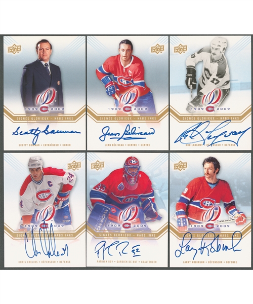 2008-09 Upper Deck Montreal Canadiens Centennial "Habs INKS" Near Complete Set (64/65)