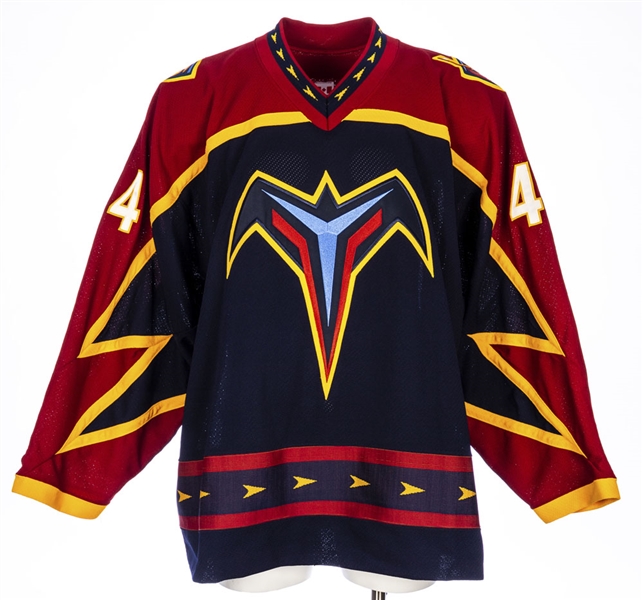 Bryan Little Mid-to-Late-2000s Atlanta Thrashers Signed Pro Jersey from the Personal Collection of an Important Hockey Executive with His Signed LOA