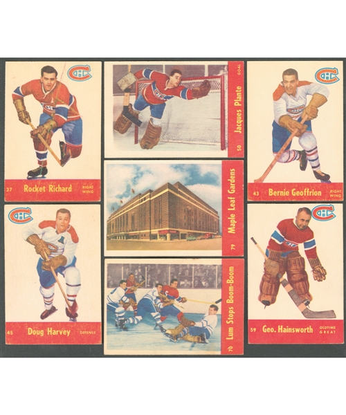 1955-56 Parkhurst Hockey Partial Set (57/79) Plus 4 Extras - Includes 18 Quaker Oats Cards