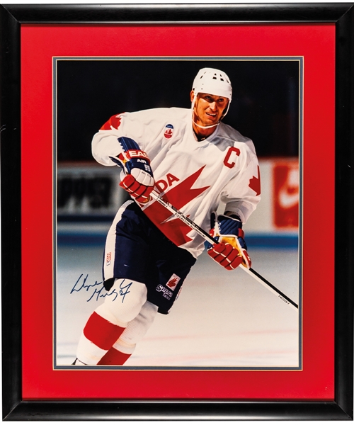 Wayne Gretzky 1991 Canada Cup Team Canada Signed Framed Photo with COAs (22 ½” x 26 ½”)