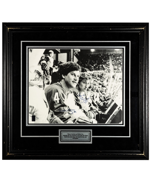 Wayne Gretzky and Bobby Orr Dual-Signed Limited-Edition 1978 Framed Photo #26/299 from WGA (28 ½” x 30 ½”)