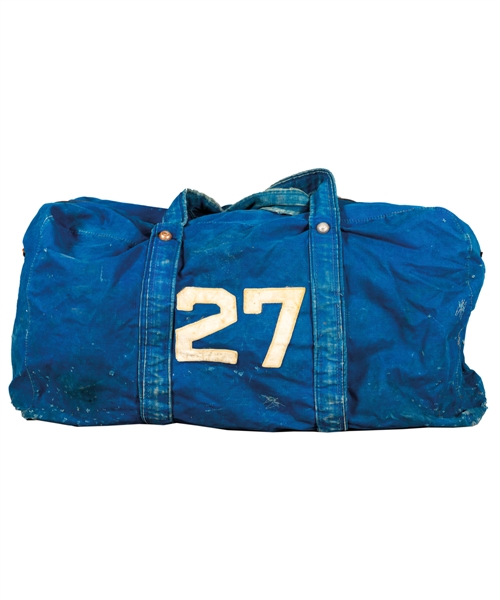 Vintage Circa Early-1960s Toronto Maple Leafs #27 Equipment Bag Attributed to Frank Mahovlich