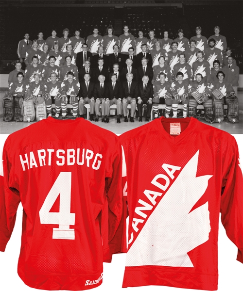 Craig Hartsburgs 1981 Canada Cup Game-Worn Team Canada Jersey