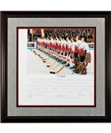 Jean Ratelles 1972 Canada-Russia Series Team Canada "OCanada" Team-Signed Limited-Edition PE Daniel Parry Framed Lithograph #18/40 with His Signed LOA (35 ½” x 36”)