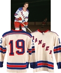 Jean Ratelles 1964-65 New York Rangers Game-Worn Jersey with His Signed LOA - Numerous Team Repairs!