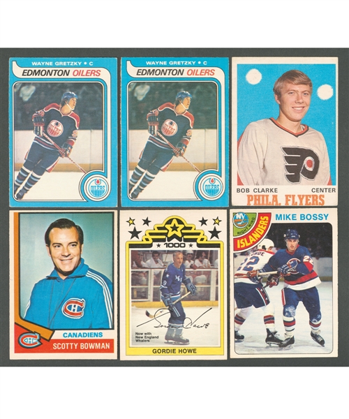 1970-71 to 1980-81 O-Pee-Chee and O-Pee-Chee WHA Hockey Set and Near Set Collection of 10 Including 1979-80 Wayne Gretzky Rookie Cards (2)