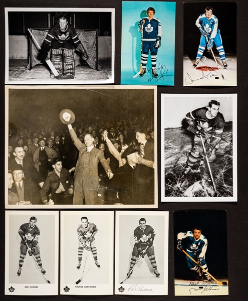 Vintage Toronto Maple Leafs Memorabilia Collection Including Postcards, 1966-67 Maple Leafs Hockey Talks Records, Maple Leafs 1980s Police Cards and More