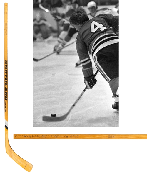 Bobby Orrs 1976-79 Chicago Black Hawks Northland Custom Pro Pattern Stick
