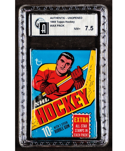 1969-70 Topps Hockey Unopened Wax Pack - GAI Certified NM+ 7.5