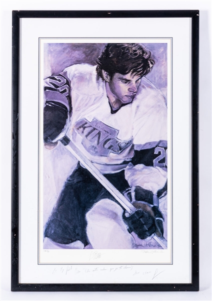 Luc Robitailles Signed Los Angeles Kings Framed Artist Proof Lithograph #AP 59/100 by Stephen Holland from His Personal Collection with His Signed LOA (27” x 40 ½”)