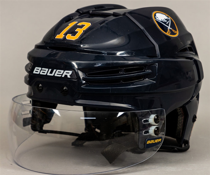 Jimmy Vesey’s 2019-20 Buffalo Sabres Bauer Game-Worn Helmet with LOA – Photo-Matched! 
