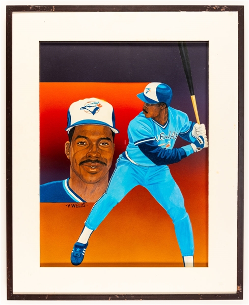 Fred McGriff Toronto Blue Jays Framed Original 1989 Upper Deck Baseball Card Artwork by Vernon Wells (24 ½” x 30 ½”) 