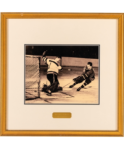Maurice Richard Montreal Canadiens Hockey Hall of Fame Honoured Member Framed Photo Display from the Montreal Canadiens Archives (16" x 16")