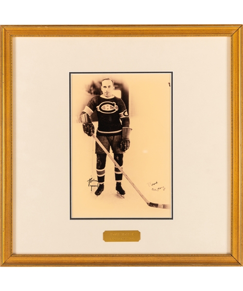 Howie Morenz Montreal Canadiens Hockey Hall of Fame Honoured Member Framed Photo Display from the Montreal Canadiens Archives (16" x 16")
