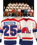 Bob Guindons 1973-74 WHA Quebec Nordiques Game-Worn Jersey from Anders Hedbergs Personal Collection with His Signed LOA – Team Repairs! 