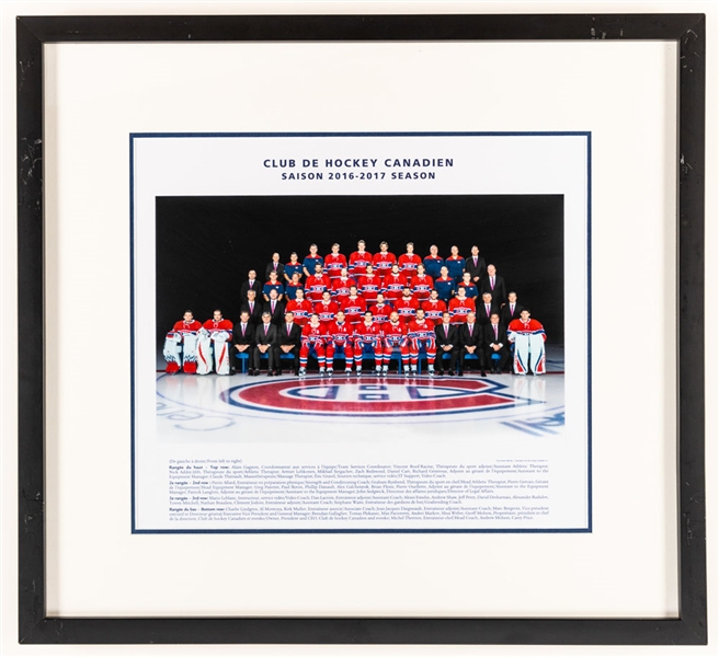Montreal Canadiens 2016-17 Framed Team Photo from the Montreal Canadiens Archives (21 ½” x 23 ½”) 