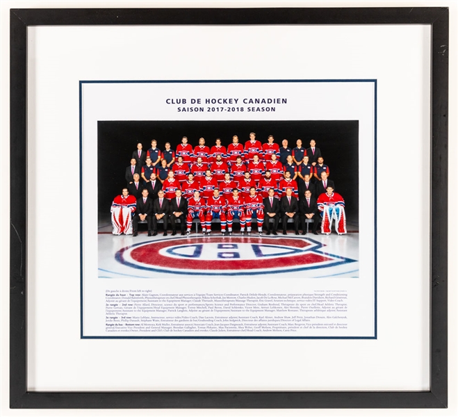 Montreal Canadiens 2017-18 Framed Team Photo from the Montreal Canadiens Archives (21 ½” x 23 ½”) 
