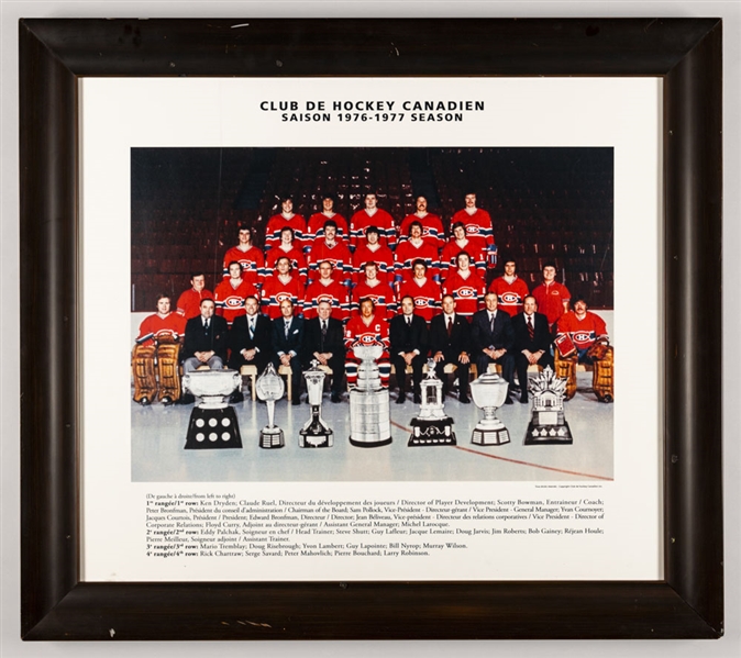 Montreal Canadiens 1976-77 Stanley Cup Champions Team Photo Framed Display from the Montreal Canadiens Archives (30” x 34”)