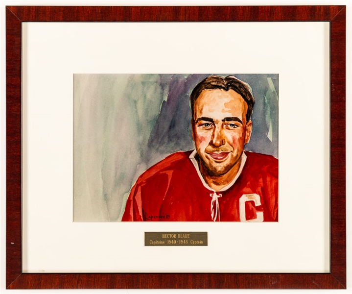 Hector "Toe" Blake 1940-48- Montreal Canadiens Captain Framed Display from the Montreal Canadiens Archives (13 7/16" x 16 1/8")