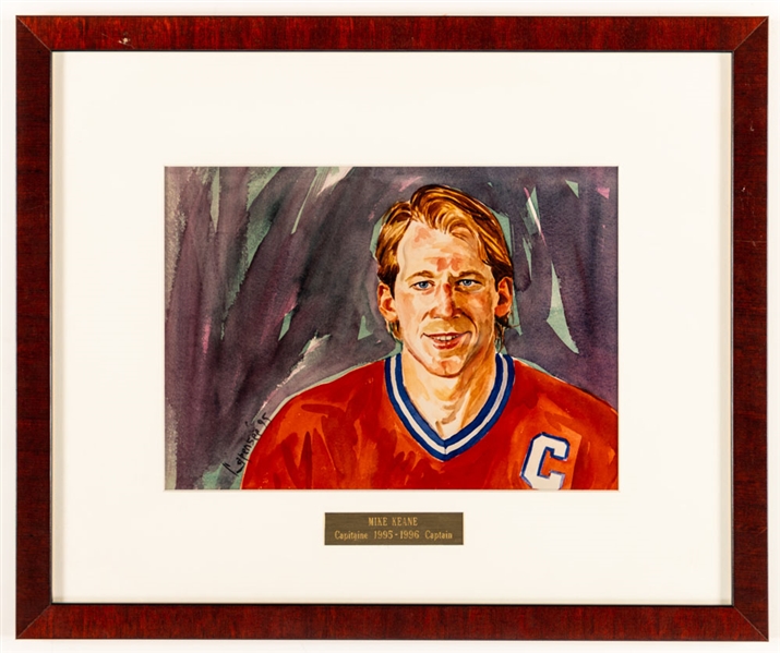 Mike Keane 1995-96 Montreal Canadiens Captain Framed Display from the Montreal Canadiens Archives (13 3/8" x 16 1/8")