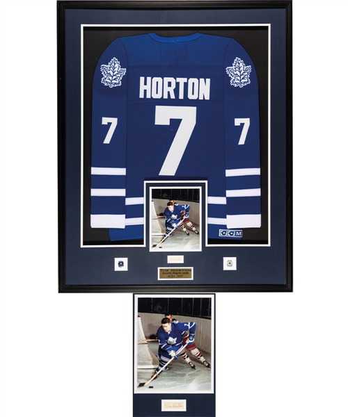 Tim Horton Toronto Maple Leafs Framed Hockey Jersey Display with Cut Signature (37 ½” x 46 ½”) 