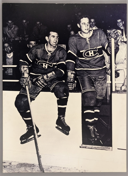 Maurice Richard and Jean Beliveau Montreal Canadiens Photo Display from the Montreal Canadiens Archives (53” x 72”)