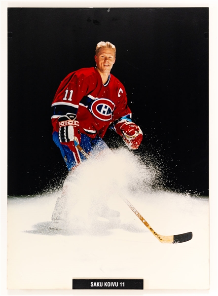 Saku Koivu Photo Display with Nameplate from the Montreal Canadiens Archives (20” x 28”)