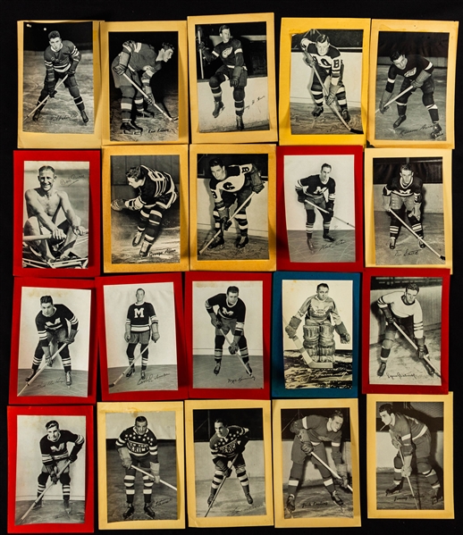 Vintage Hockey and Sports Broadsides (13) Plus 1934-43 Beehive Group I (65) and 1935-40 Crown Brand (9) Photos 
