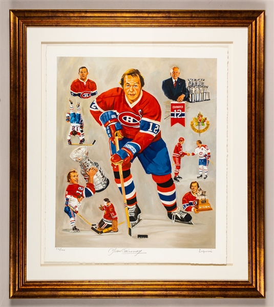 Yvan Cournoyer Signed Limited-Edition Retirement Night Michel Lapensee Framed Lithograph 53/100 from the Montreal Canadiens Archives (31 3/8" x 35 3/8")