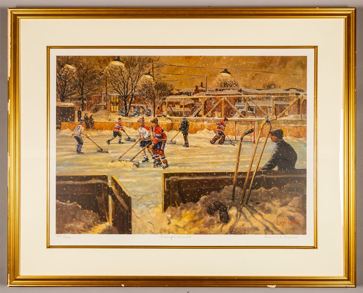 "Temps DArret" Michel Lapensee Limited-Edition Framed Lithograph #739/1300 from the Montreal Canadiens Archives (35 5/8" x 28 7/8")