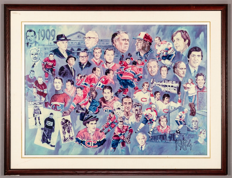Montreal Canadiens “1909-1984 75th Anniversary” Framed Display from the Montreal Canadiens Archives (37” x 47”) 