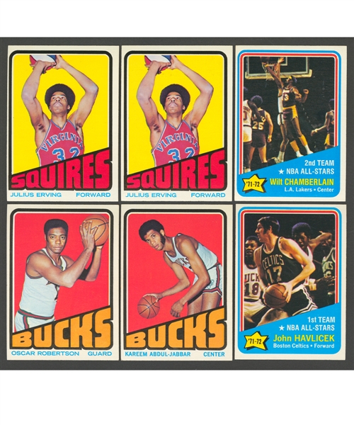 1972-73 Topps Basketball Cards (300+) Including Julius Erving Rookie Cards (2)