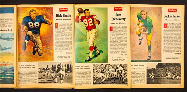 1959 Weekend Magazine CFL Football Photos Complete Set of 9 in Magazines