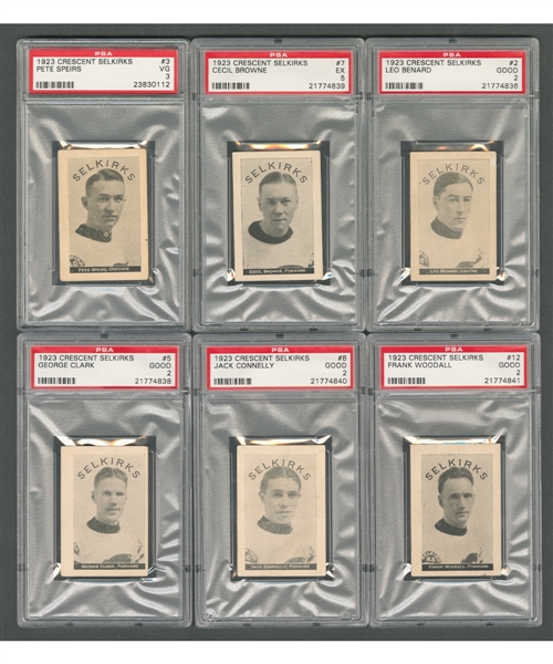 1923-24 Crescent Selkirks PSA-Graded Near Complete Card Set (11/13) - Second Current Finest PSA Set!