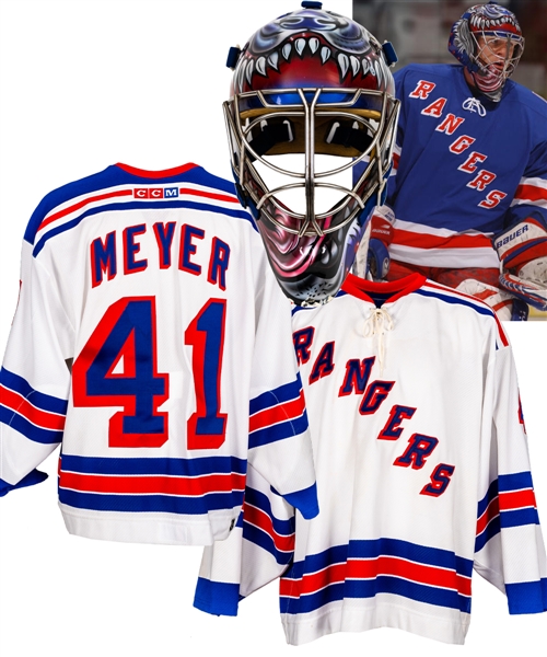Scott Meyers 2001-02 New York Rangers Game-Worn Goalie Mask and Game-Worn Jersey