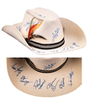 Anders Hedbergs 1985 NHL All-Star Game Wales Conference All-Stars Team-Signed Cowboy Hat including Pelle Lindbergh and Mario Lemieux with His Signed LOA