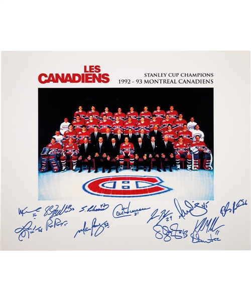 Montreal Canadiens 1992-93 Stanley Cup Champions Team-Signed Photo by 13 with LOA (16” x 20”)